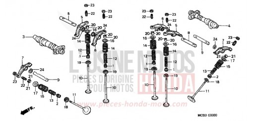 ARBRE A CAMES/SOUPAPE XL650V1 de 2001